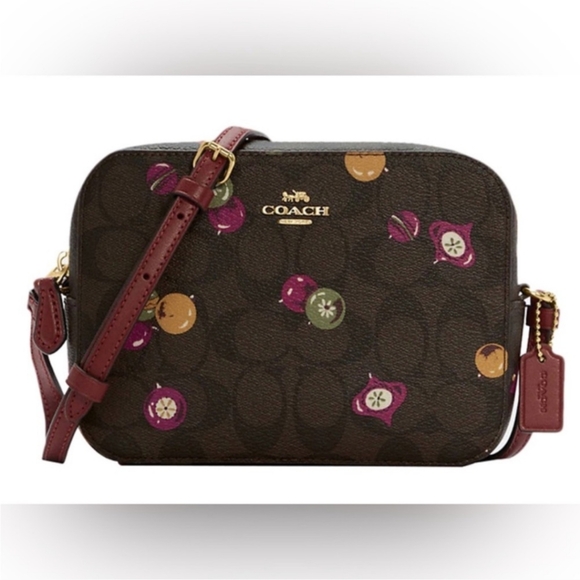 Coach Handbags - Coach Ornament Print Mini Camera Bag Signature Canvas Brown Multi EUC